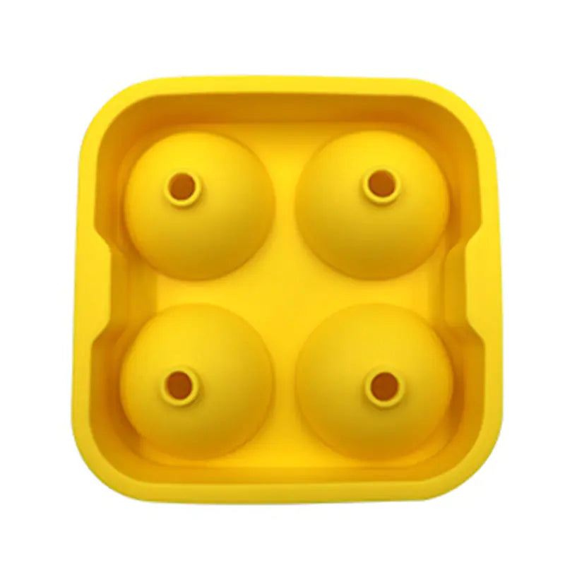 Black 4-Cavity Silicone Ice Ball Maker Tray