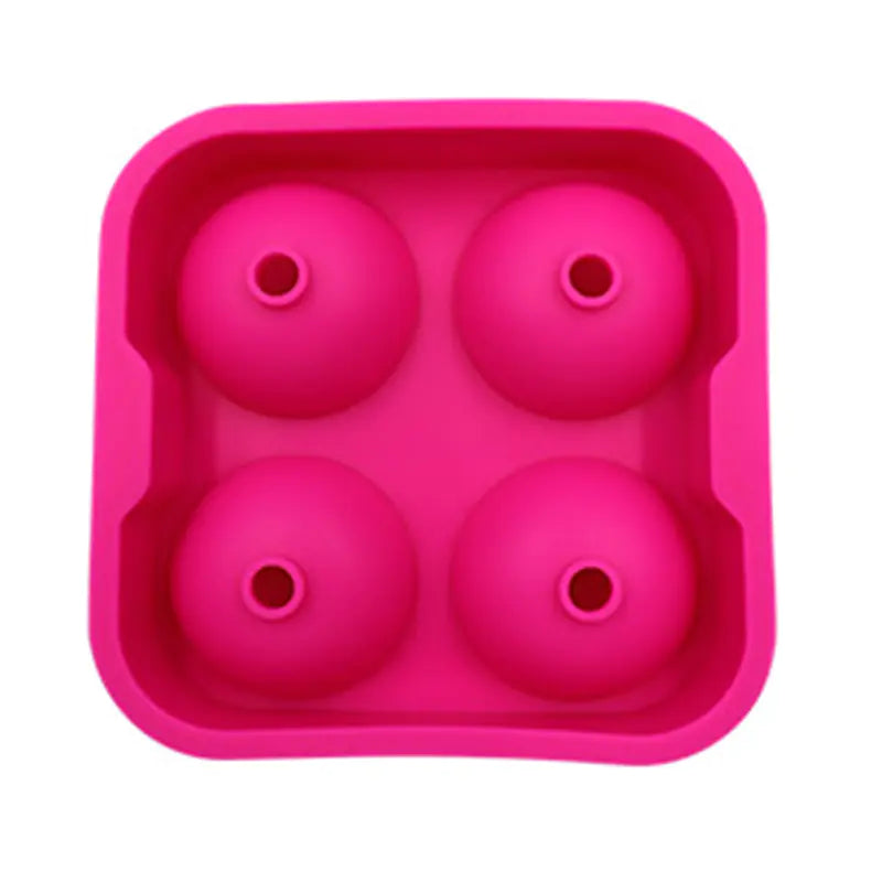 Black 4-Cavity Silicone Ice Ball Maker Tray