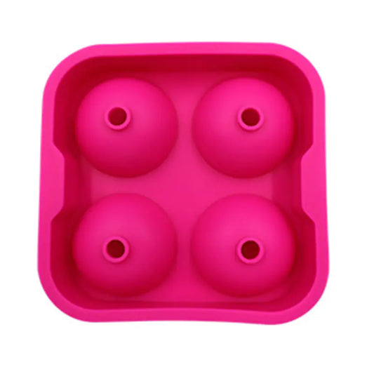 Black 4-Cavity Silicone Ice Ball Maker Tray