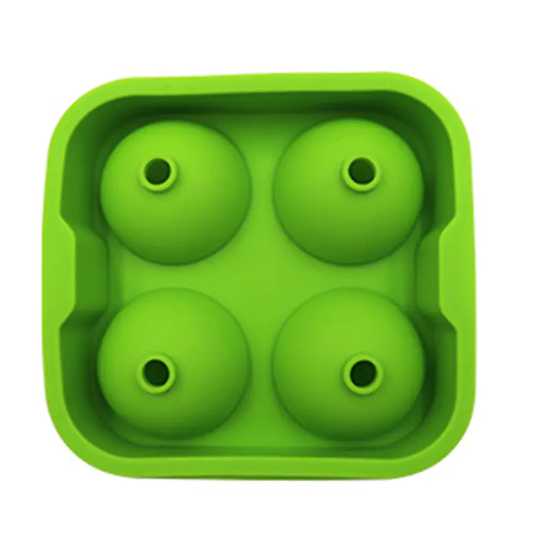 Black 4-Cavity Silicone Ice Ball Maker Tray